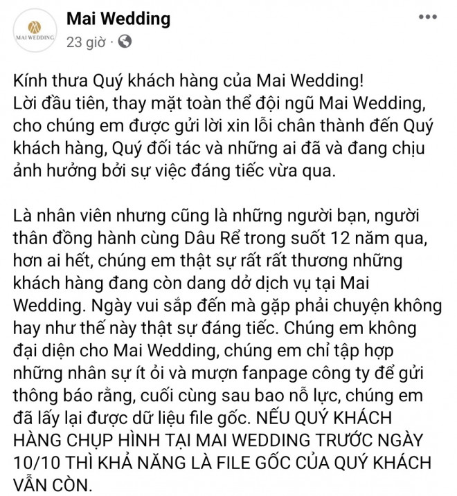 Hệ thống ảnh cưới lớn nhất nhì Đà Nẵng đóng cửa, nhiều cặp dâu rể hoang mang - 2