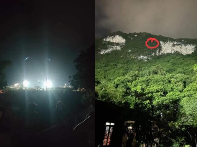 Soi đèn từ sân vận động, giải cứu 2 học sinh mắc kẹt trên núi