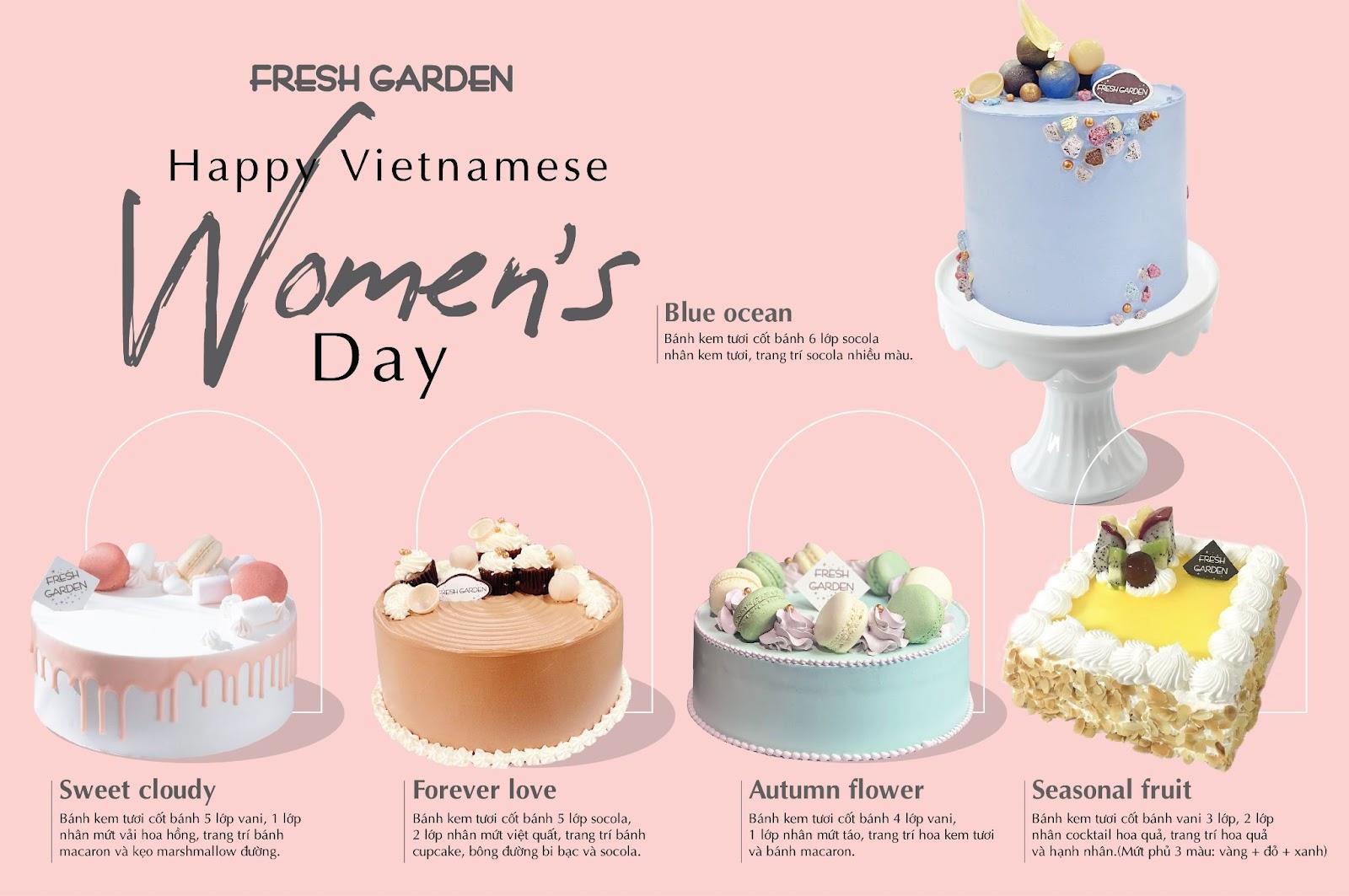 Hình ảnh những sản phẩm bánh kem bán chạy tại cửa hàng Fresh Garden