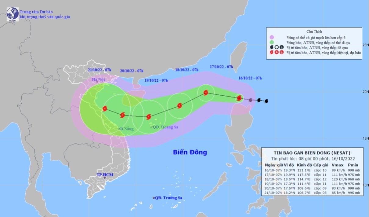 Bão Nesat bắt đầu tăng cấp, gió giật cấp 12 tiến về Biển Đông - 1