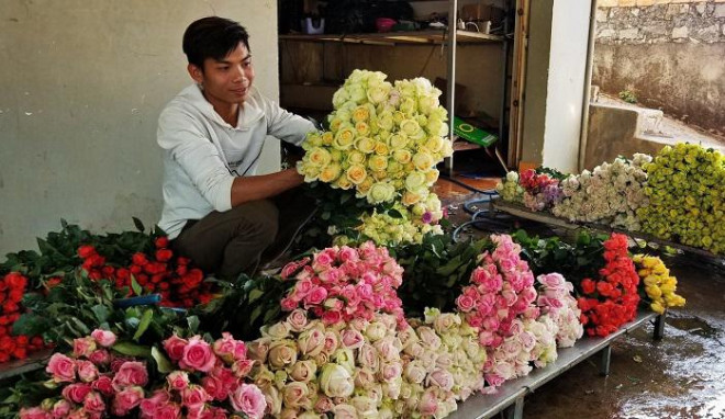 Hoa hồng Đà Lạt tăng giá mạnh trước Ngày phụ nữ Việt Nam.