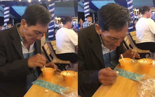 Hình ảnh nam diễn viên ăn kem và dò số lô tô được lan truyền trên mạng xã hội