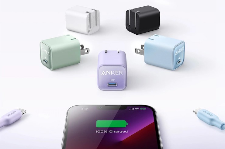 "Củ sạc" Anker&nbsp;Nano 3 có nhiều tùy chọn màu sắc, trong đó có màu tím "bắt trend" iPhone 14 series.