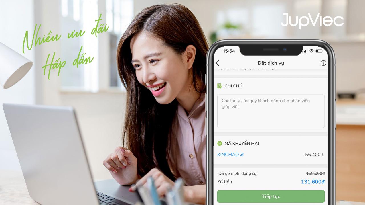 Dịch vụ giúp việc theo giờ của JupViec với ưu đãi hấp dẫn
