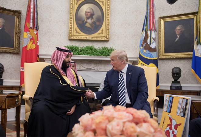 Thái tử Mohammed bin Salman từng sang Mỹ gặp Tổng thống Donald Trump vào năm 2017.
