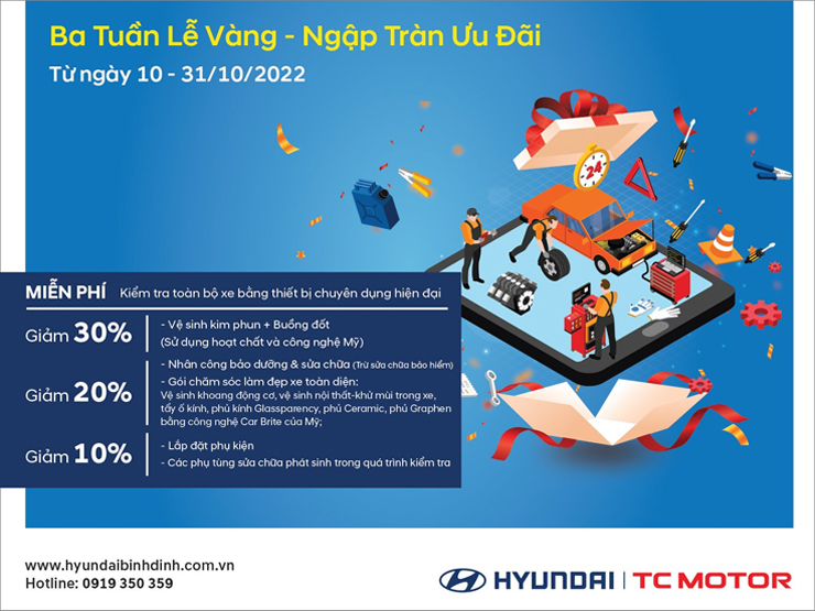 Tin tức ô tô - Hyundai Bình Định: “Ba tuần lễ vàng – Ngập tràn ưu đãi”