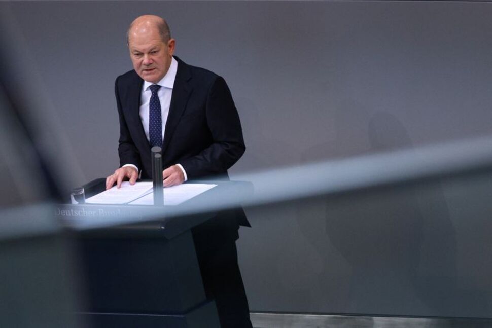 Thủ tướng Đức Olaf Scholz trong bài phát biểu hôm 20/10 (ảnh: Reuters)