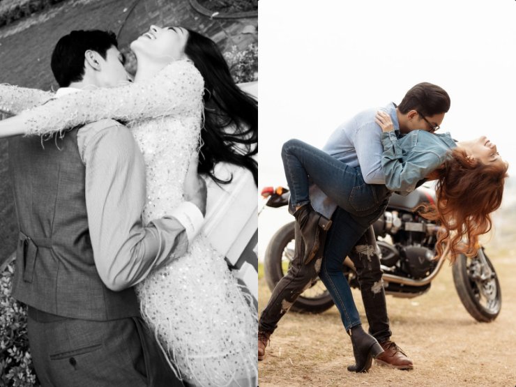 Giải trí - Khánh Thi được chồng trẻ kém 11 tuổi hôn đắm đuối trên xe mô tô có "hot" bằng cặp đôi Á hậu