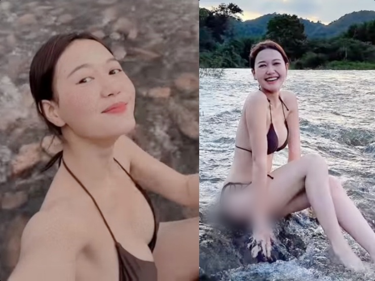 Đời sống Showbiz - Clip tắm suối 22 giây của gái xinh quê Quảng Bình "gây bão mạng"