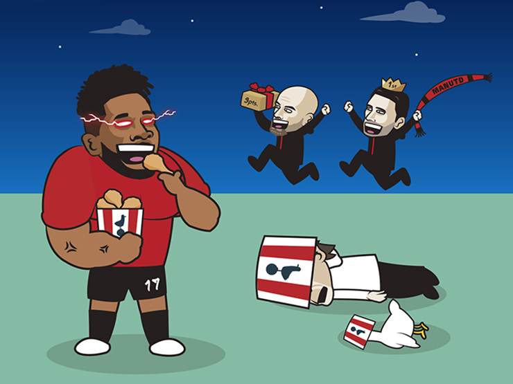 Tranh vui - Ảnh chế: Fred "đại đế" chiêu đãi fan MU bữa "gà rán" siêu to khổng lồ