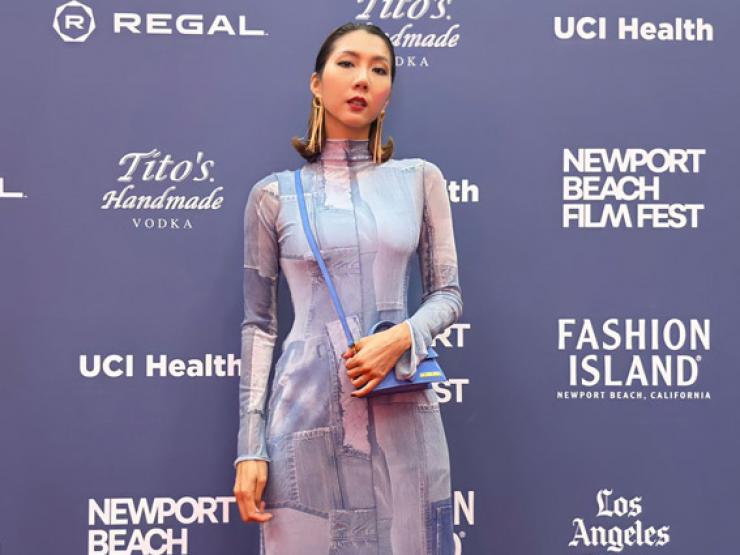 Người mẫu - Hoa hậu - Siêu mẫu Ngọc Quyên diện đầm chắp vá lạ mắt, khoe dáng thon tại liên hoan phim Mỹ