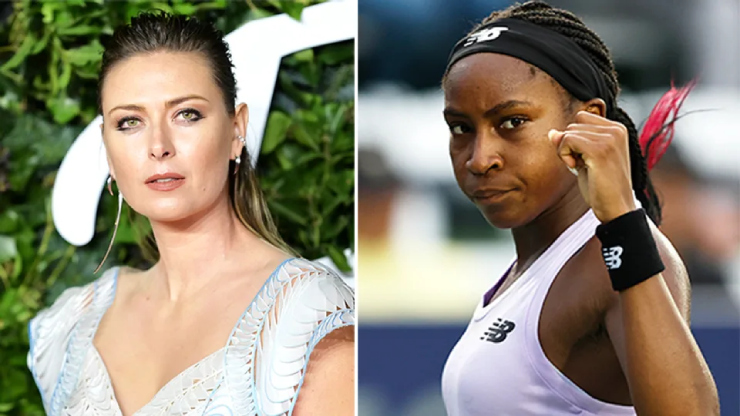 Gauff (phải) là tay vợt trẻ nhất sau thời Sharapova (trái) giành vé tới WTA Finals