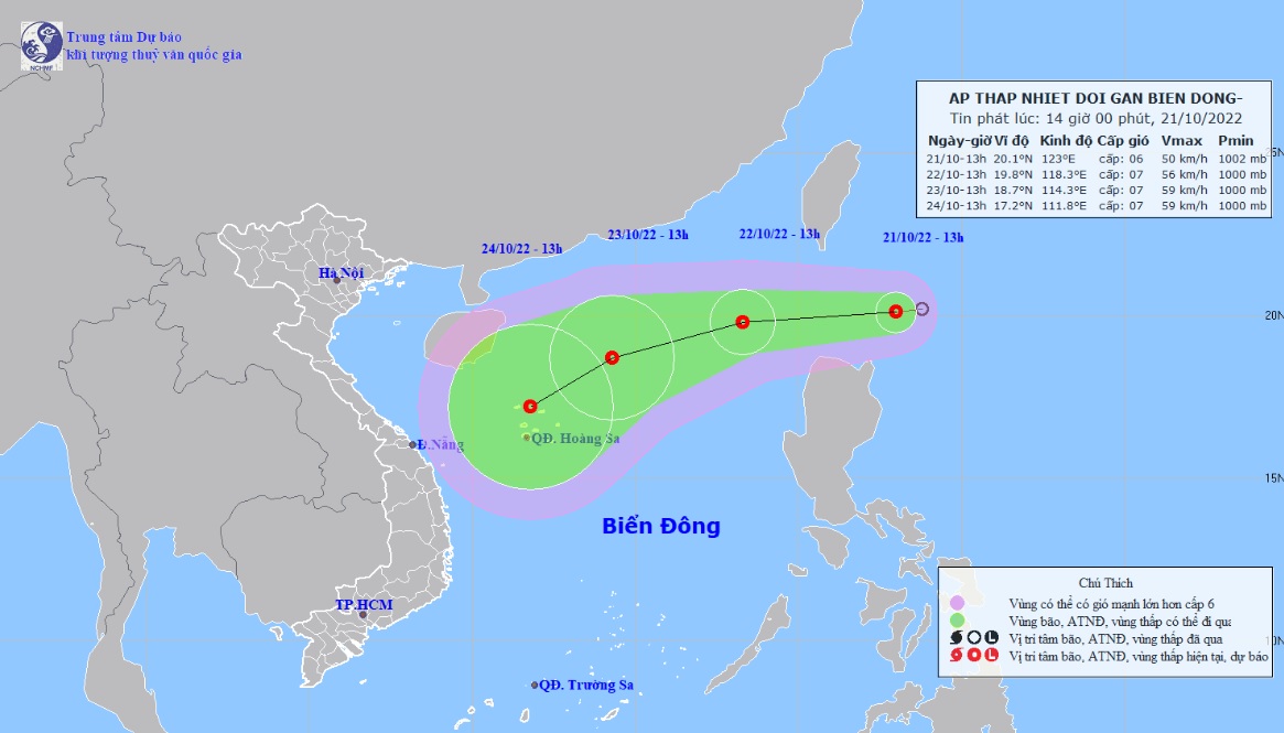 Áp thấp nhiệt đới gió giật cấp 8 đang tiến vào Biển Đông - 1