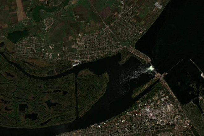 Hình ảnh vệ tinh về vị trí của khu vực xung quanh Kherson. Ảnh: Reuters.