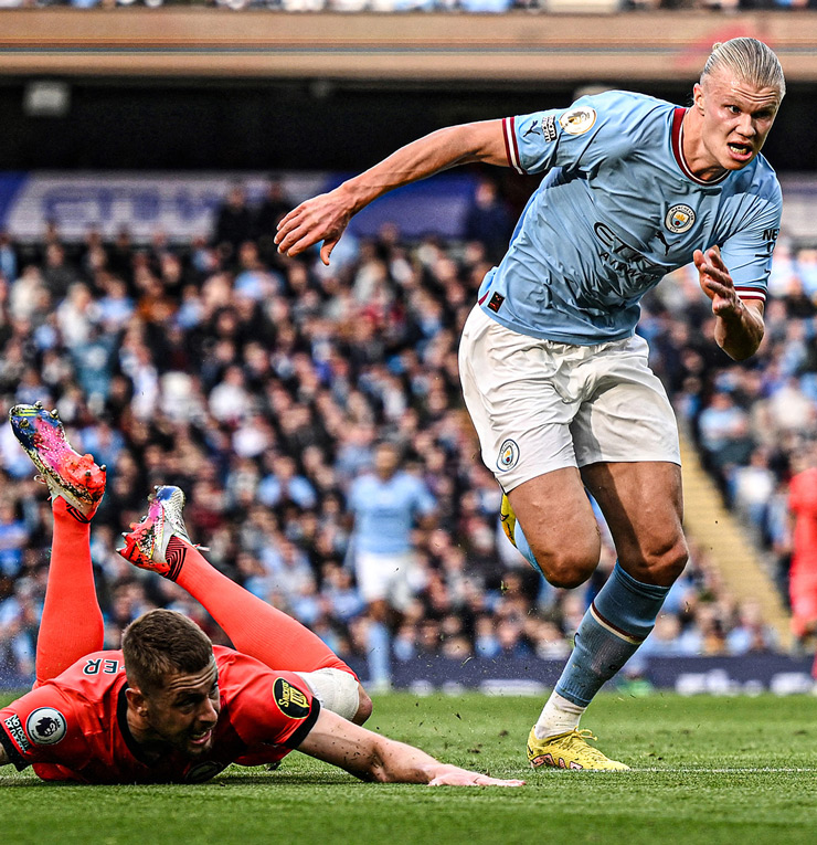 Haaland quá mạnh mẽ để đem về bàn mở tỉ số cho Man City