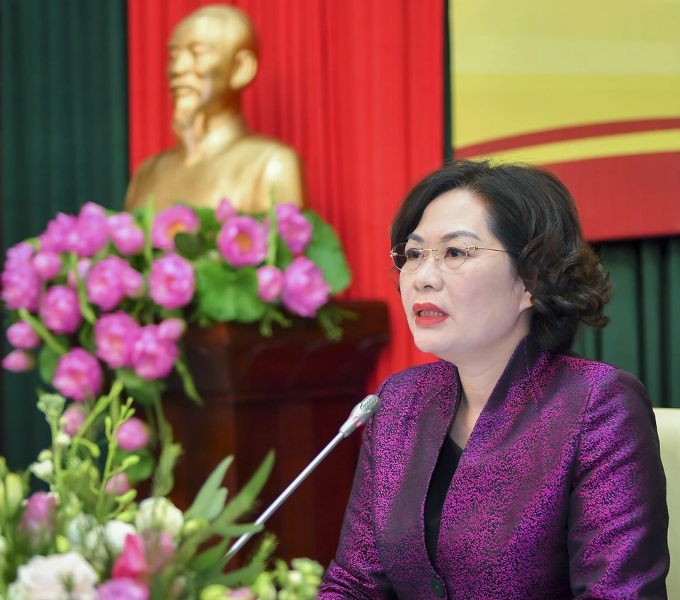 Thống đốc Nguyễn Thị Hồng nêu ra một loạt khó khăn trong việc giảm lãi suất cho vay theo chỉ đạo của Quốc hội. Ảnh: NHNN.