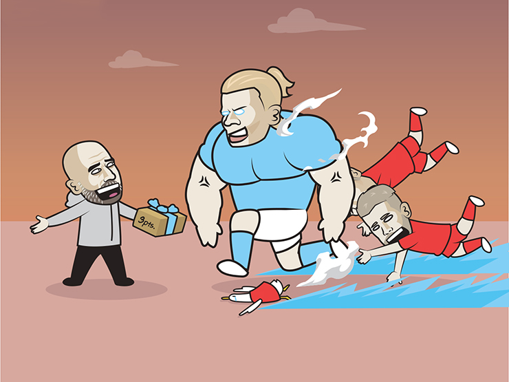 Tranh vui - Ảnh chế: Erling Haaland "hiện nguyên hình" giúp Man City giành chiến thắng