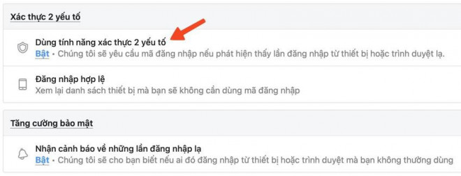 Kích hoạt xác thực 2 yếu tố trên Facebook. Ảnh: TIỂU MINH