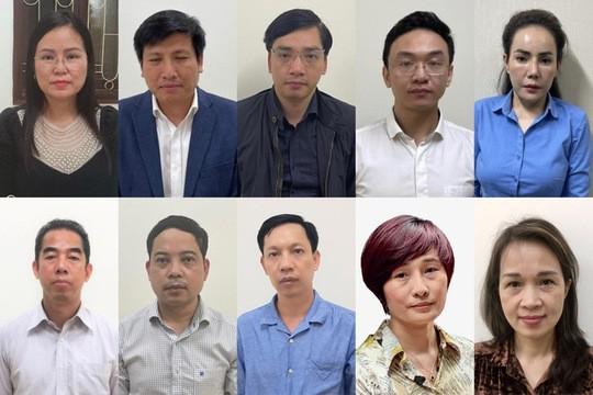 Các bị can trong vụ án bị khởi tố trước đó. Ảnh: Bộ Công an