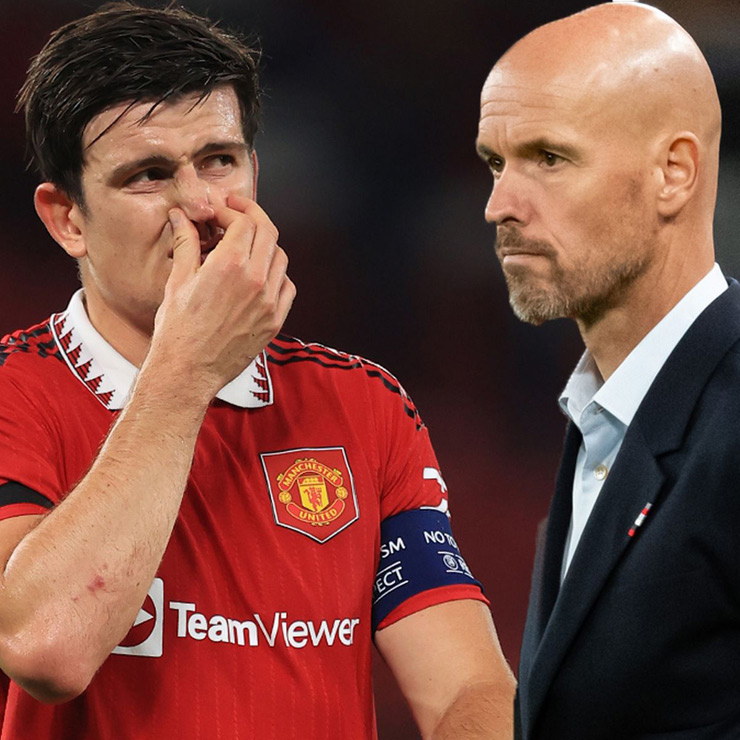 Harry Maguire mất suất đá chính ở MU mùa này dưới thời HLV Erik Ten Hag