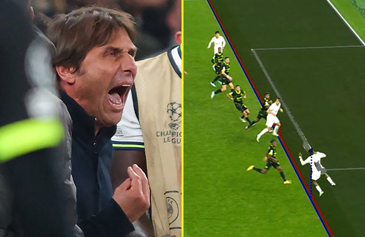 Conte không giấu nổi sự bực tức khi Tottenham mất bàn thắng vào cuối trận