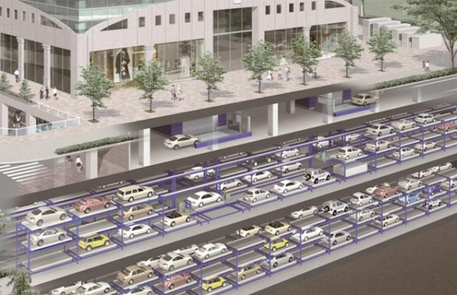 Mô phỏng một bãi đỗ xe nhiều tầng ở Nhật Bản