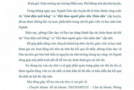 Trưởng phòng huyện nghèo nhất nước ở Thanh Hóa ra thư ngỏ "xin tiền" các trường