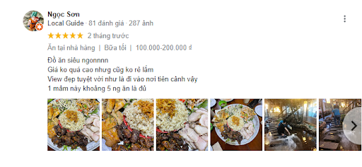 Ảnh: Feedback của thực khách Ngọc Sơn