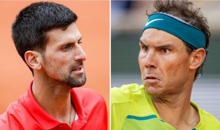 Djokovic (trái) và Nadal (phải) có thể gặp nhau tại bán kết Paris Masters 2022