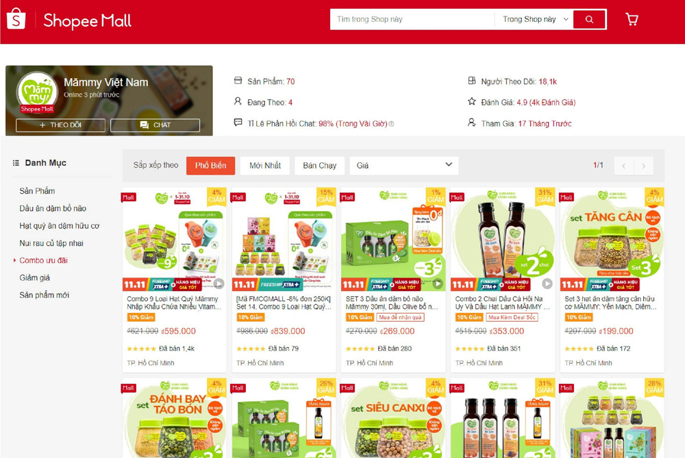 Gian hàng chính hãng của Mămmy trên sàn Shopee