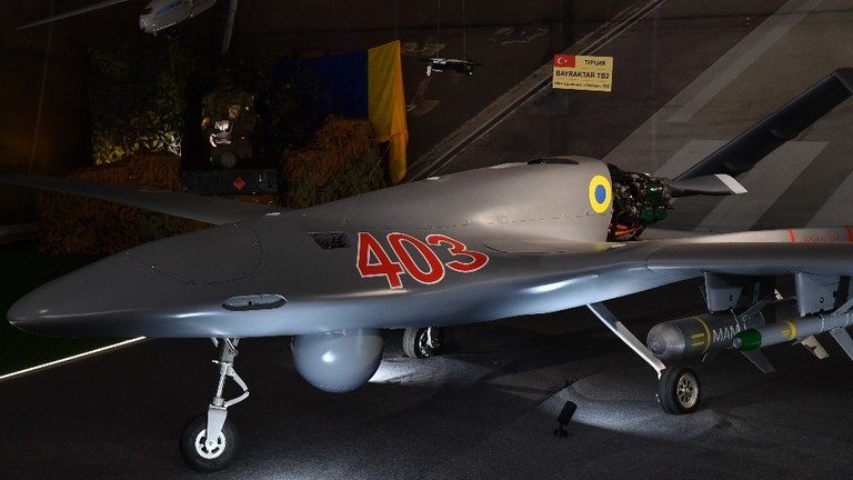 UAV Bayraktar do Thổ Nhĩ Kỳ sản xuất được quân đội Ukraine ưa chuộng (ảnh: RT)