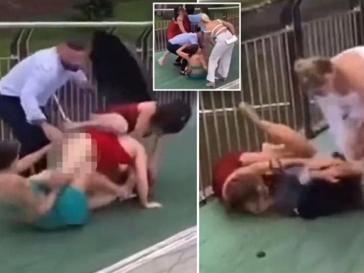 Thể thao - "Đỏ mặt" dàn nữ cổ động viên mặc váy bó sát ẩu đả ở đường phố