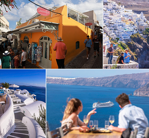 Ở Santorini có nhiều làng biển. Du khách khi đến đây đều được khuyên nhất định phải ghé thăm hai ngôi làng biển nổi tiếng trên đảo là Fira và Óia.