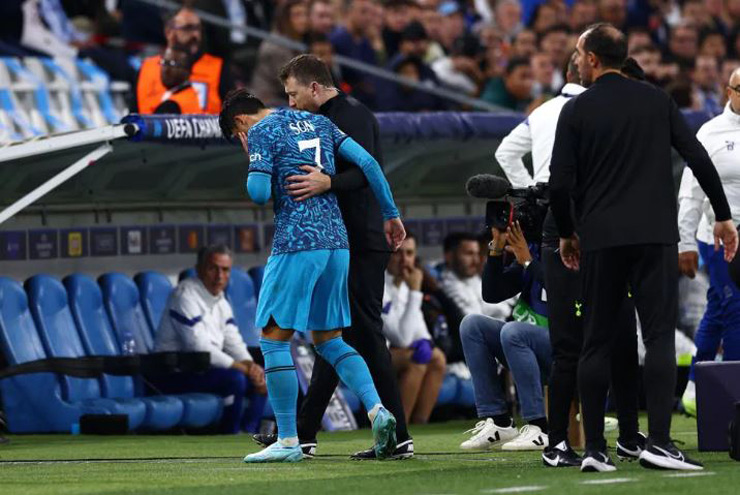 Tottenham suýt hòa C1: Son Heung Min chấn thương vùng mặt, nguy cơ bỏ lỡ World Cup 2022