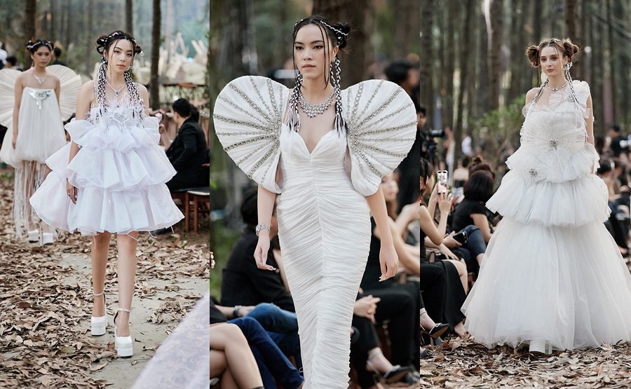 “Hoa hậu Siêu quốc gia 2013” diện váy cưới nặng 20kg diễn giữa rừng thông - 4