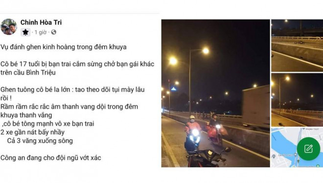 Công an Bình Thạnh tìm người đăng tin giả ‘đánh ghen 3 người rơi xuống sông” - 2