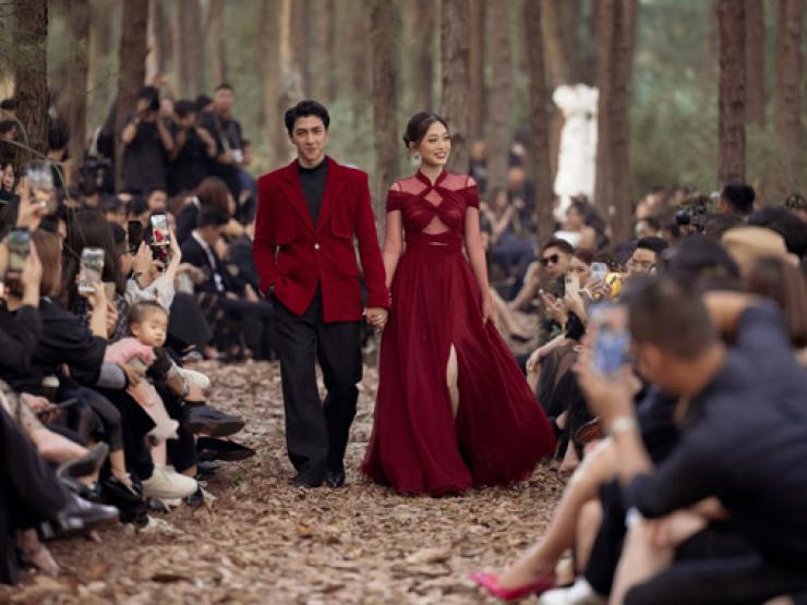 Thời trang - "Vợ chồng son" Bình An - Phương Nga, Thanh Hằng tất bật từ 4h sáng diễn show trong rừng