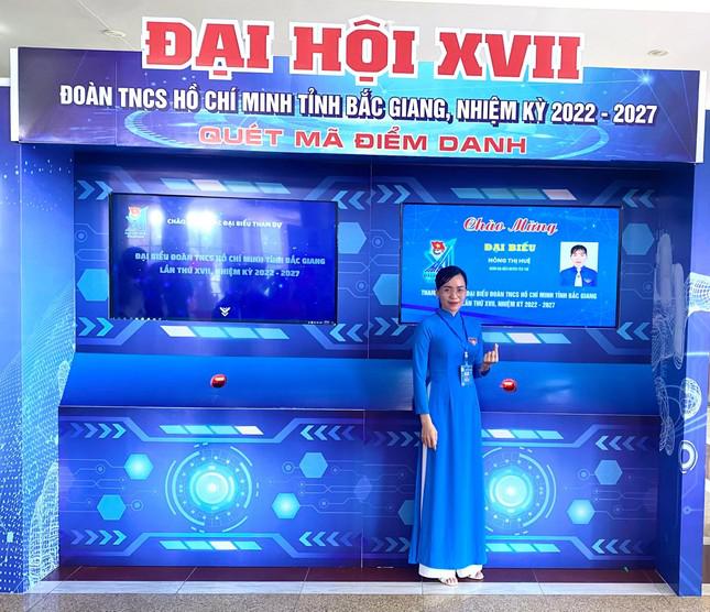 Chị Huệ dự Đại hội Đoàn TNCS Hồ Chí Minh tỉnh Bắc Giang nhiệm kỳ 2022-2027.