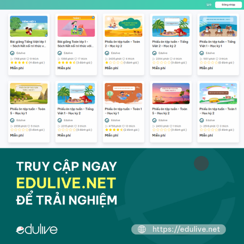 Thư viện bài giảng E-Learning phong phú và sáng tạo của Edulive