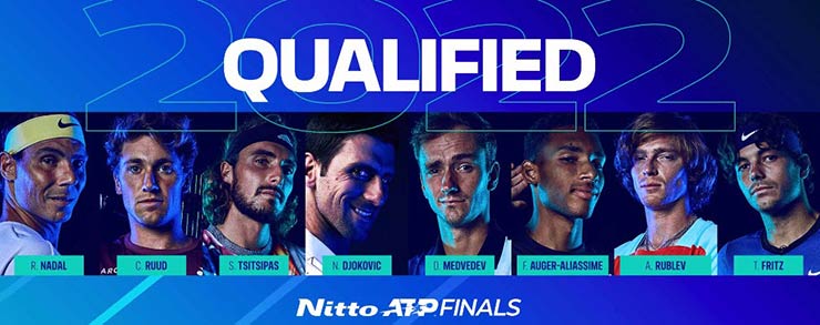 8 tay vợt sẽ tham dự ATP World Finals 2022