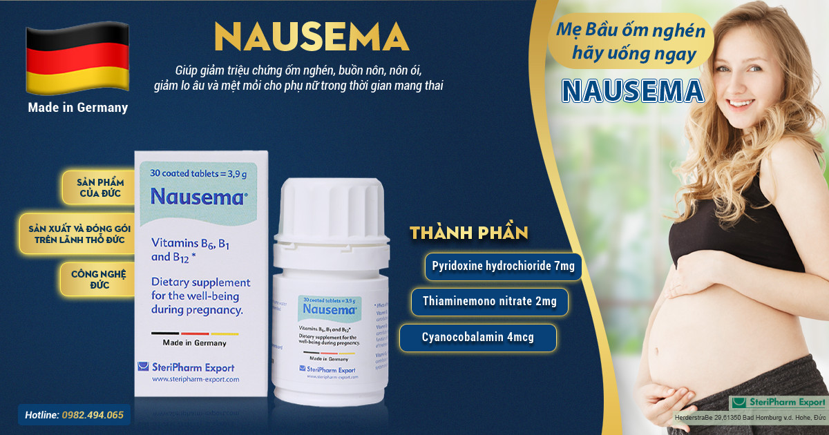 Hỗ trợ giảm  triệu chứng ốm nghén an toàn và hiệu quả với viên uống Nausema của Đức - 3