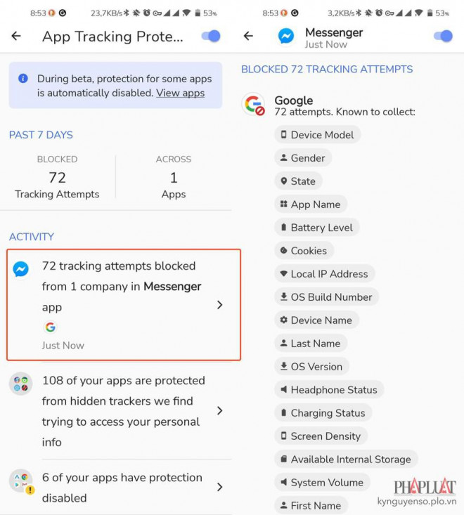 Bật tính năng App Tracking Protection để hạn chế bị theo dõi trên Android