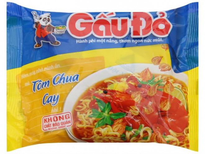 Mì tôm chua cay Gấu Đỏ bán tại thị trường Việt Nam