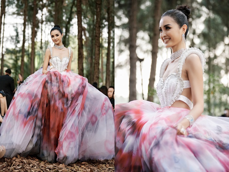 “Hoa hậu Siêu quốc gia 2013” diện váy cưới nặng 20kg diễn giữa rừng thông