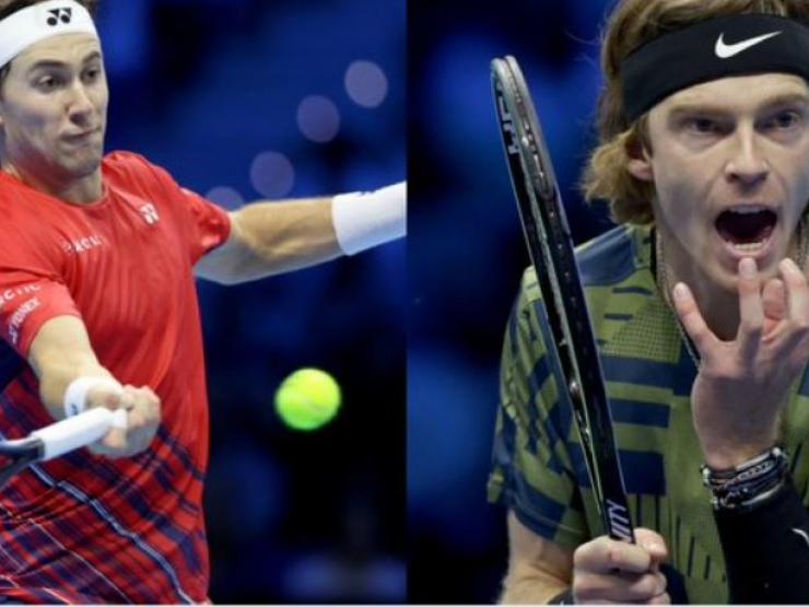 Thể thao - Video tennis Ruud - Rublev: Sức mạnh áp đảo, tranh cúp với Djokovic (Bán kết ATP Finals)
