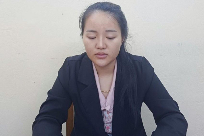 Nguyễn Thị Nhật Vy cầm đầu đường dây tín dụng đen lãi suất "khủng". Ảnh: CA