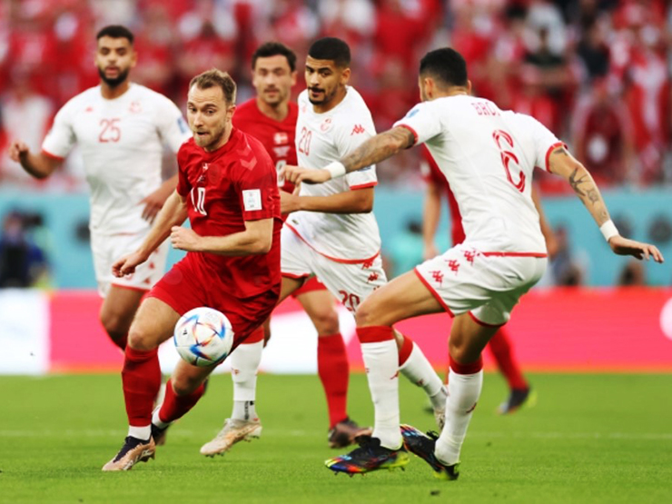 Bóng đá - Kết quả bóng đá Đan Mạch - Tunisia: Kịch tính VAR, cột dọc &amp; 2 lần mất bàn thắng (World Cup)