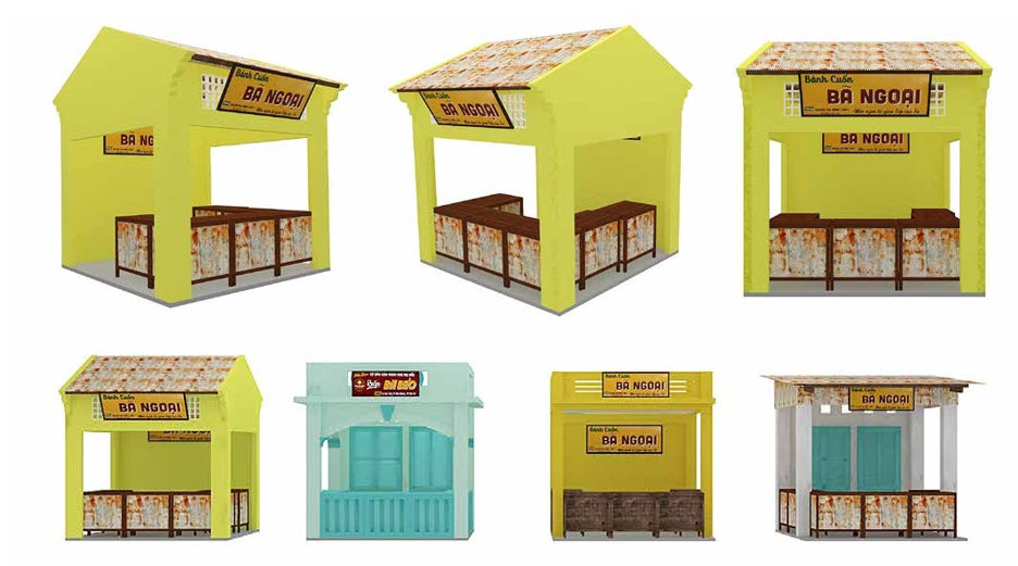 Cụm gian hàng Ẩm thực Sài Gòn xưa