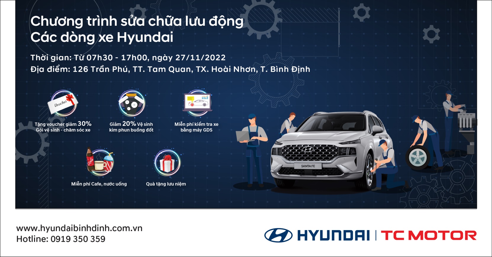 Chương trình sửa chữa lưu động các dòng xe Hyundai tại Bình Định - 1