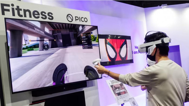 Pico, công ty con của tập đoàn ByteDance giới thiệu tai nghe VR mới nhất của mình tại Tokyo Game Show. Ảnh: Nikkei Asia